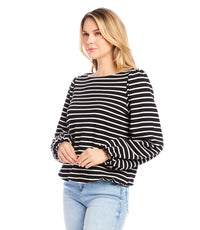 Stripe Boat Neck Top