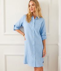 Roll Tab Linen Shirtdress