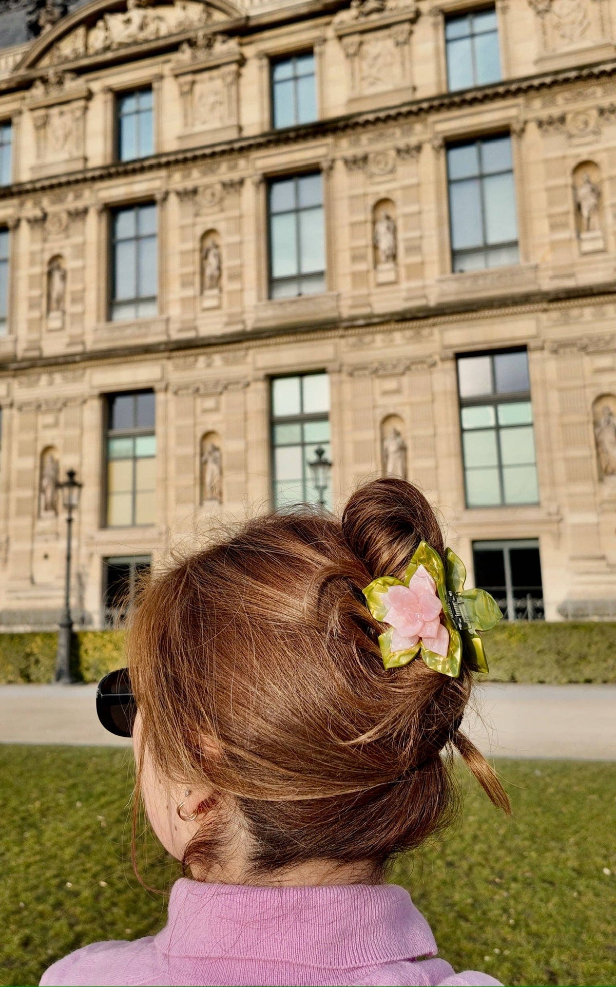 Hand-painted Origami Magnolia Flower Hair Clip