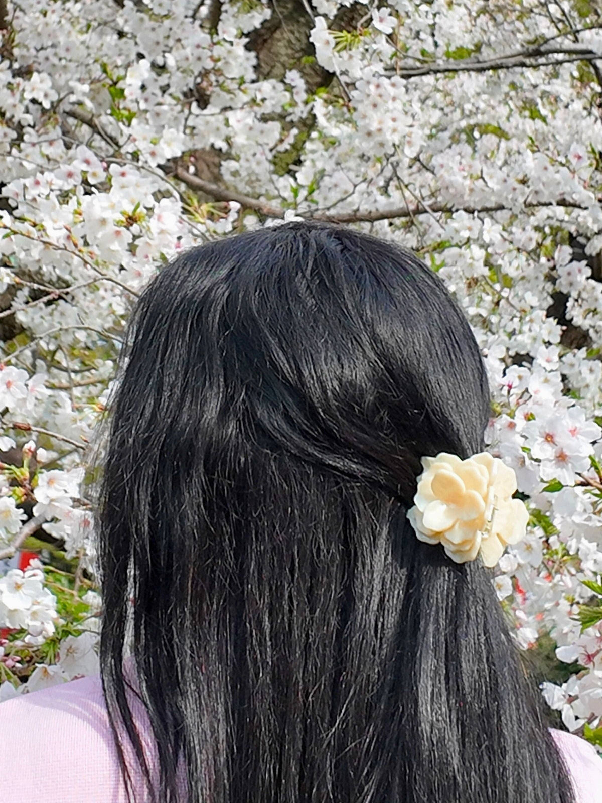 Handmade Origami Gardenia Flower Claw Hair Clip
