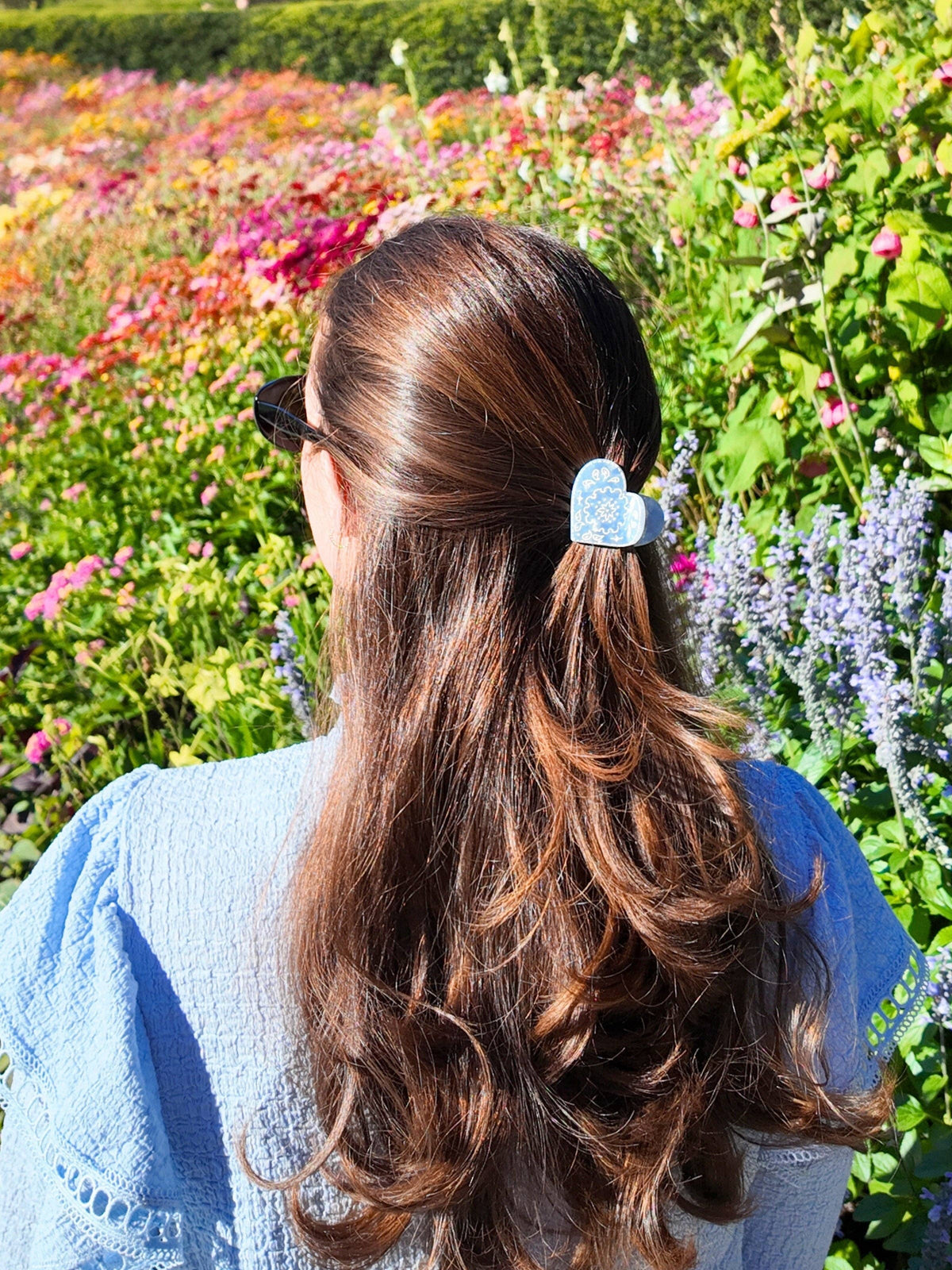 Hand-painted Mini Paisley Heart Claw Hair Clip | Eco-Friendly