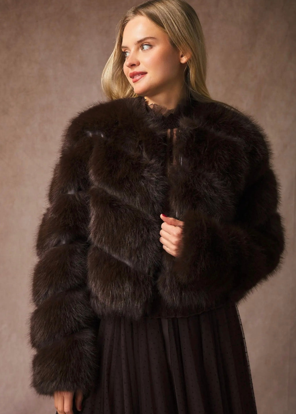 Faux Fur Crop Coat