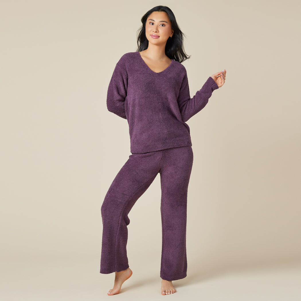 Softies Solid Marshmallow V-Neck Lounge Set