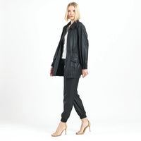 Liquid Leather ™ Drawstring Waist Utility Jacket