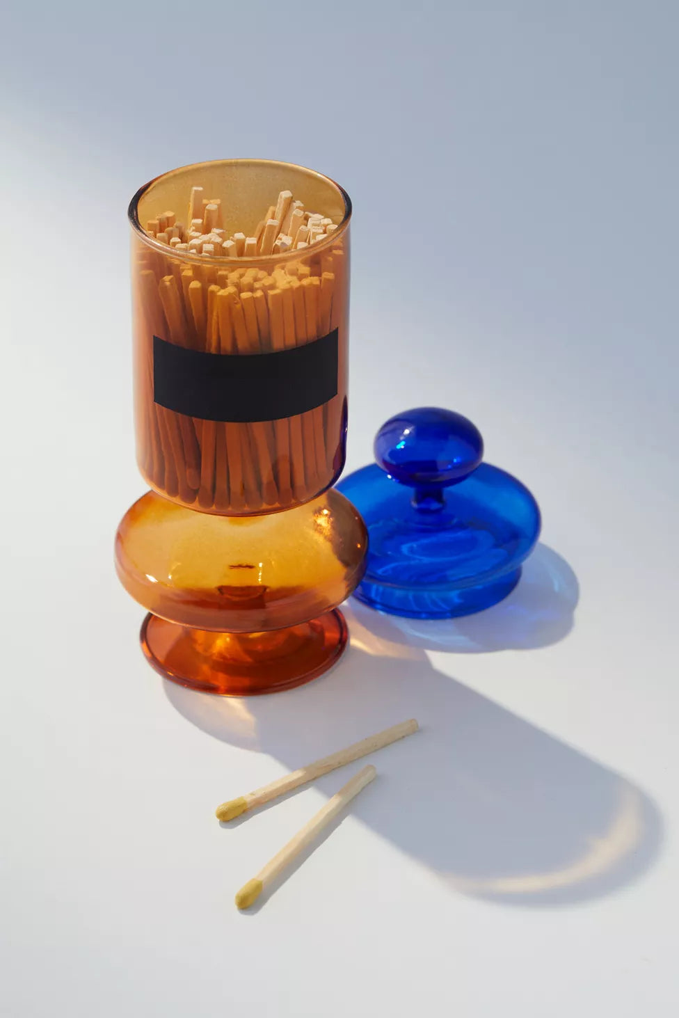 Glass Matchstick & Holder Set