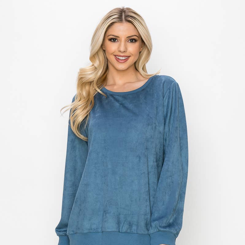 Alisha Stretch Suede Top