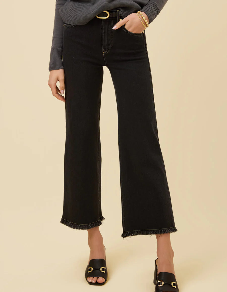 Nayla Fringe Wide Leg Crop Jean