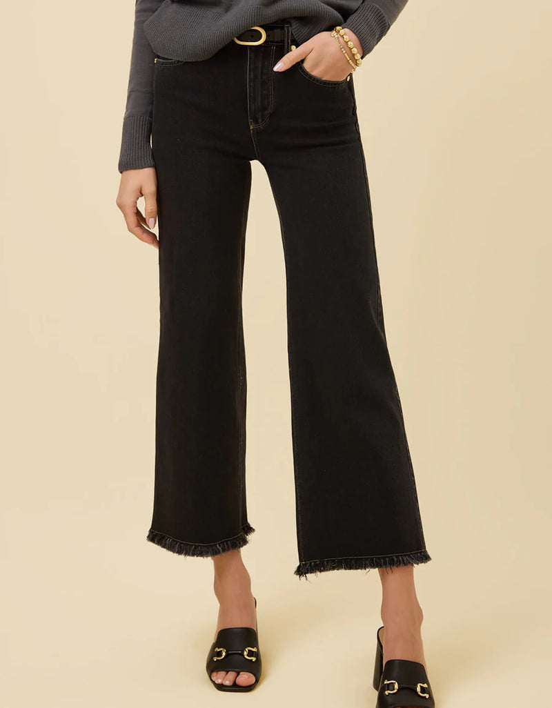 Nayla Fringe Wide Leg Crop Jean