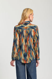 Button-Up Blouse W/ Roll-Up Sleeve