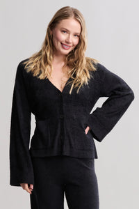 CozyChic Wide Sleeve Button Front Cardigan