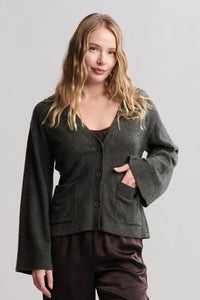 CozyChic Wide Sleeve Button Front Cardigan