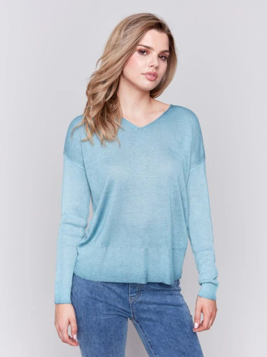 Cold Dye Light Knit V-Neck Sweater