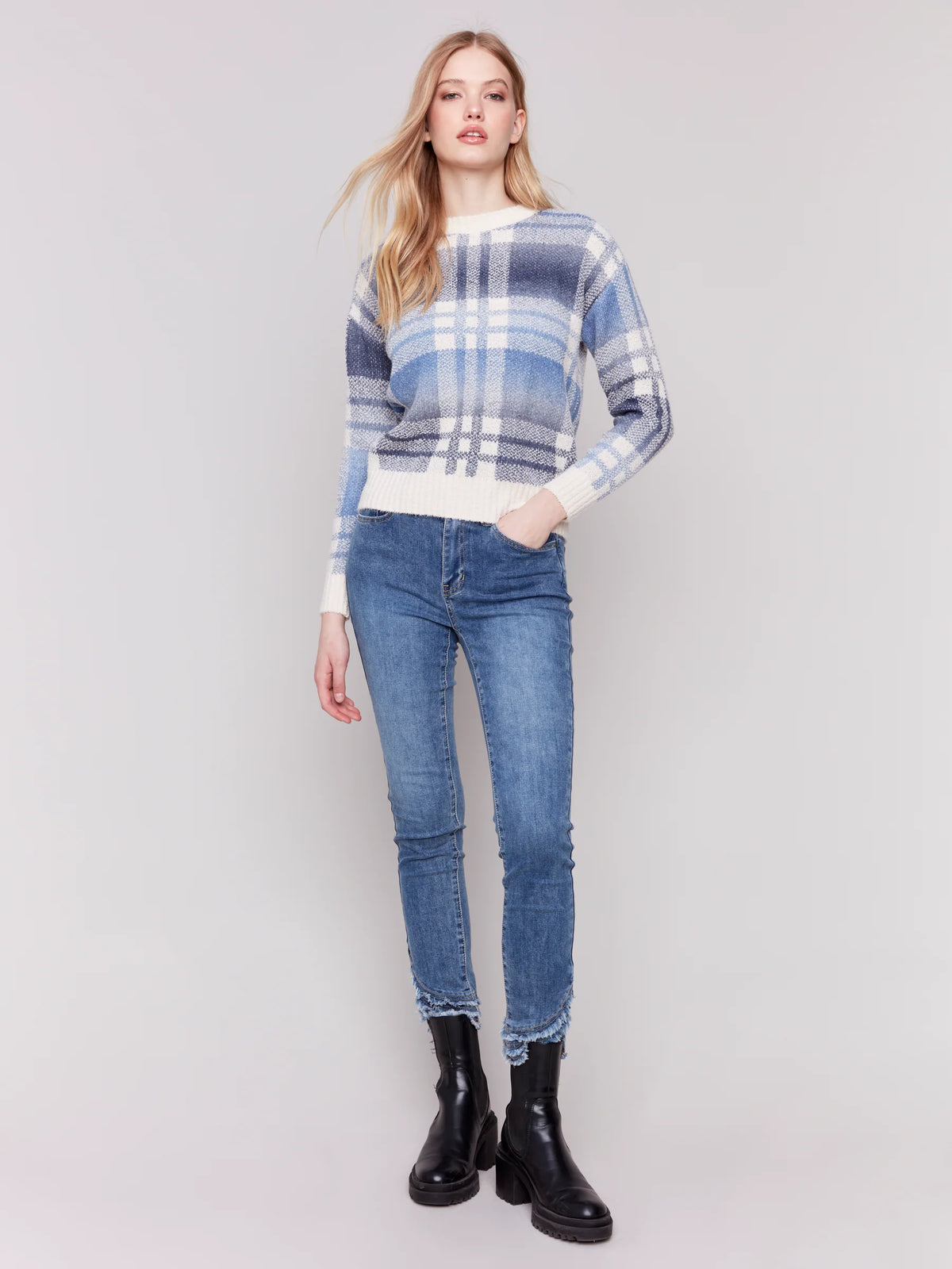 Jacquard Plaid Sweater