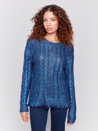 Metallic Cable Sweater