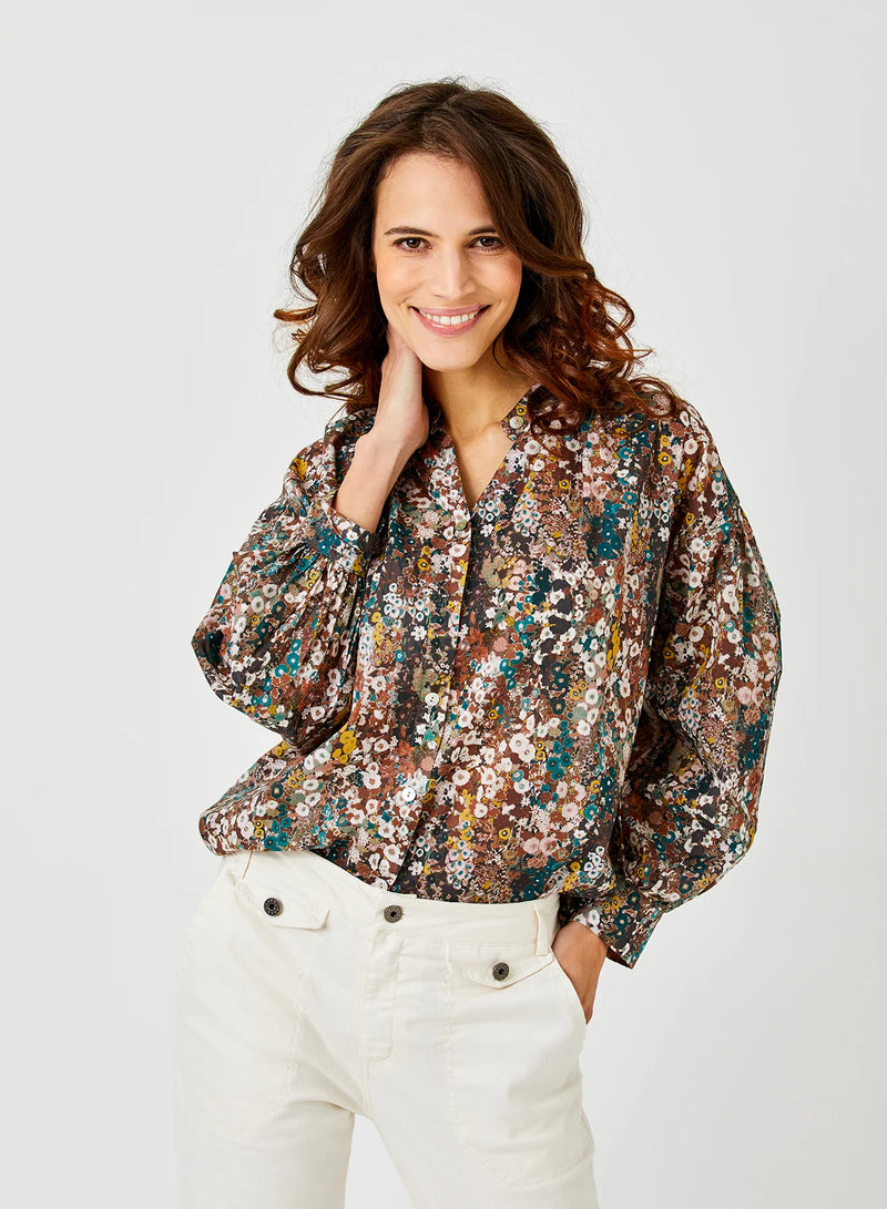 Christian Print Peasant Blouse