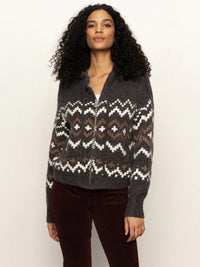Zip Up Fairisle Hoodie