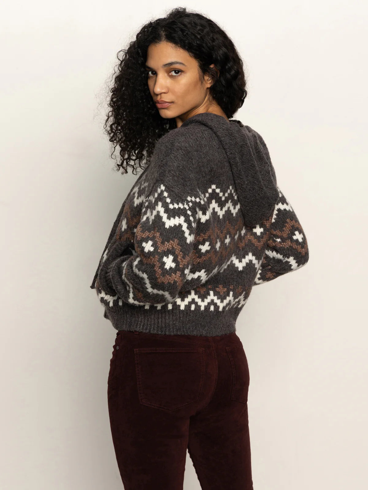 Zip Up Fairisle Hoodie