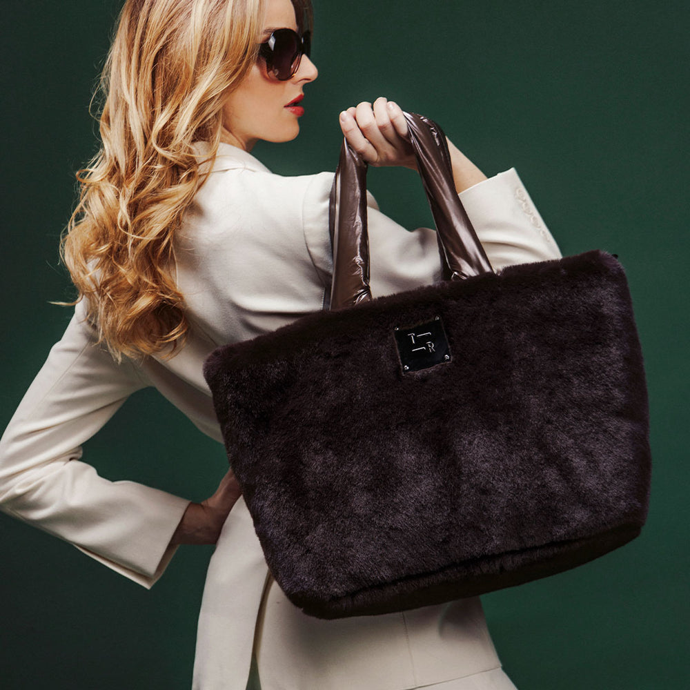 Duplex-Reverseable Faux Fur Tote