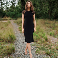 Mesh Cap Sleeve Dress