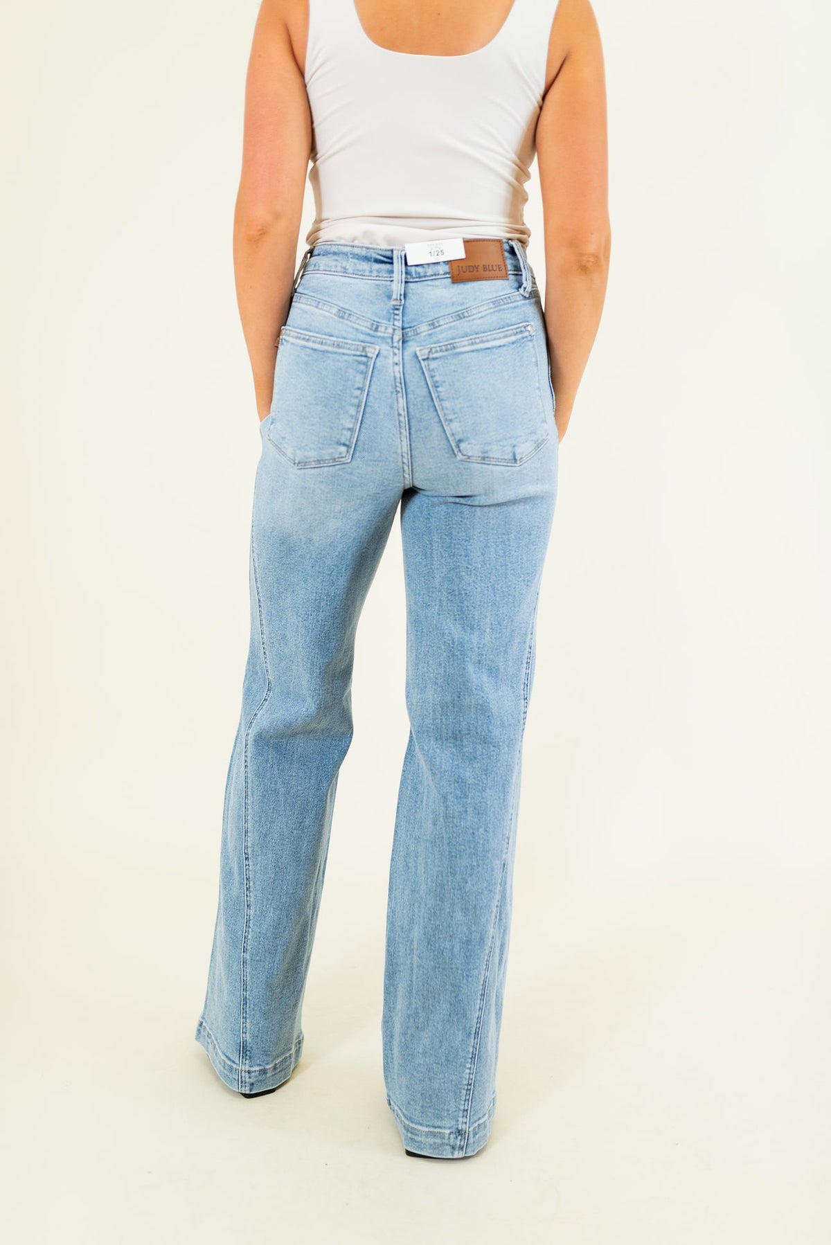 High Waisted Retro Wide Leg Jeans