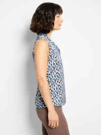 Brushstrokes Ruffle Around Top