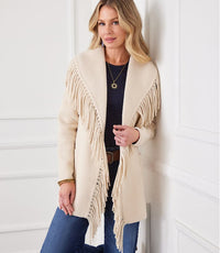 Belted Fringe Jacket