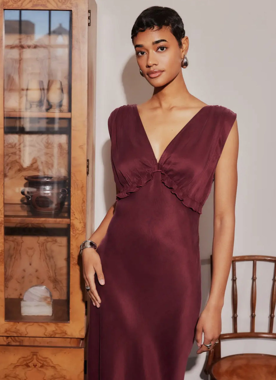 Cierra Ruffle Midi Dress