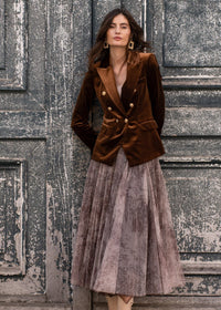 Printed Tulle Midi Skirt