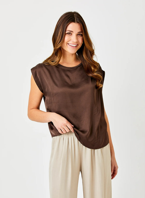 Gabon Satin Sleeveless Top