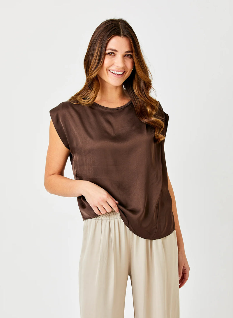 Gabon Satin Sleeveless Top