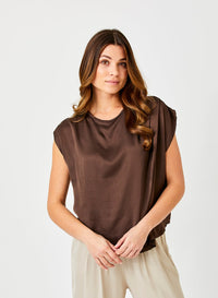 Gabon Satin Sleeveless Top