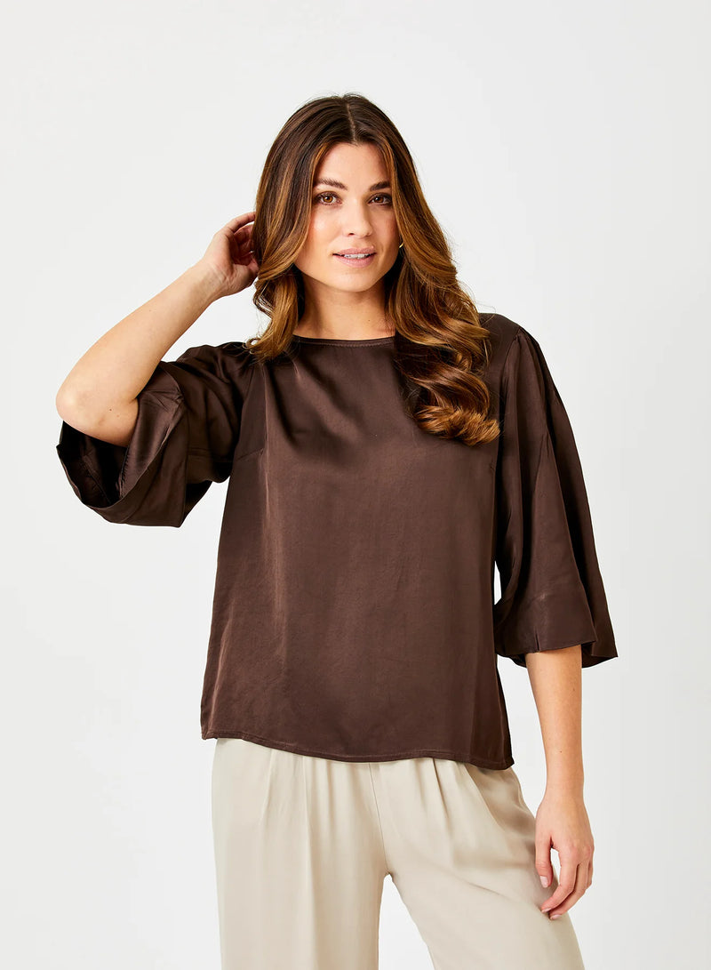 Gina Satin Wide Sleeve Top