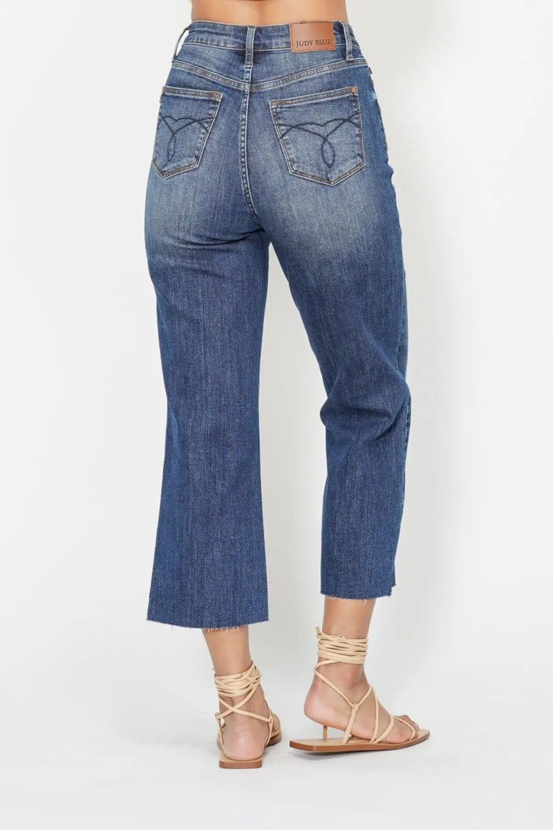 High Waisted Embroidered Pocket Jean