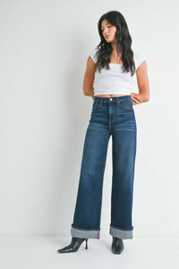 Cuffed Palazzo Jean Pant