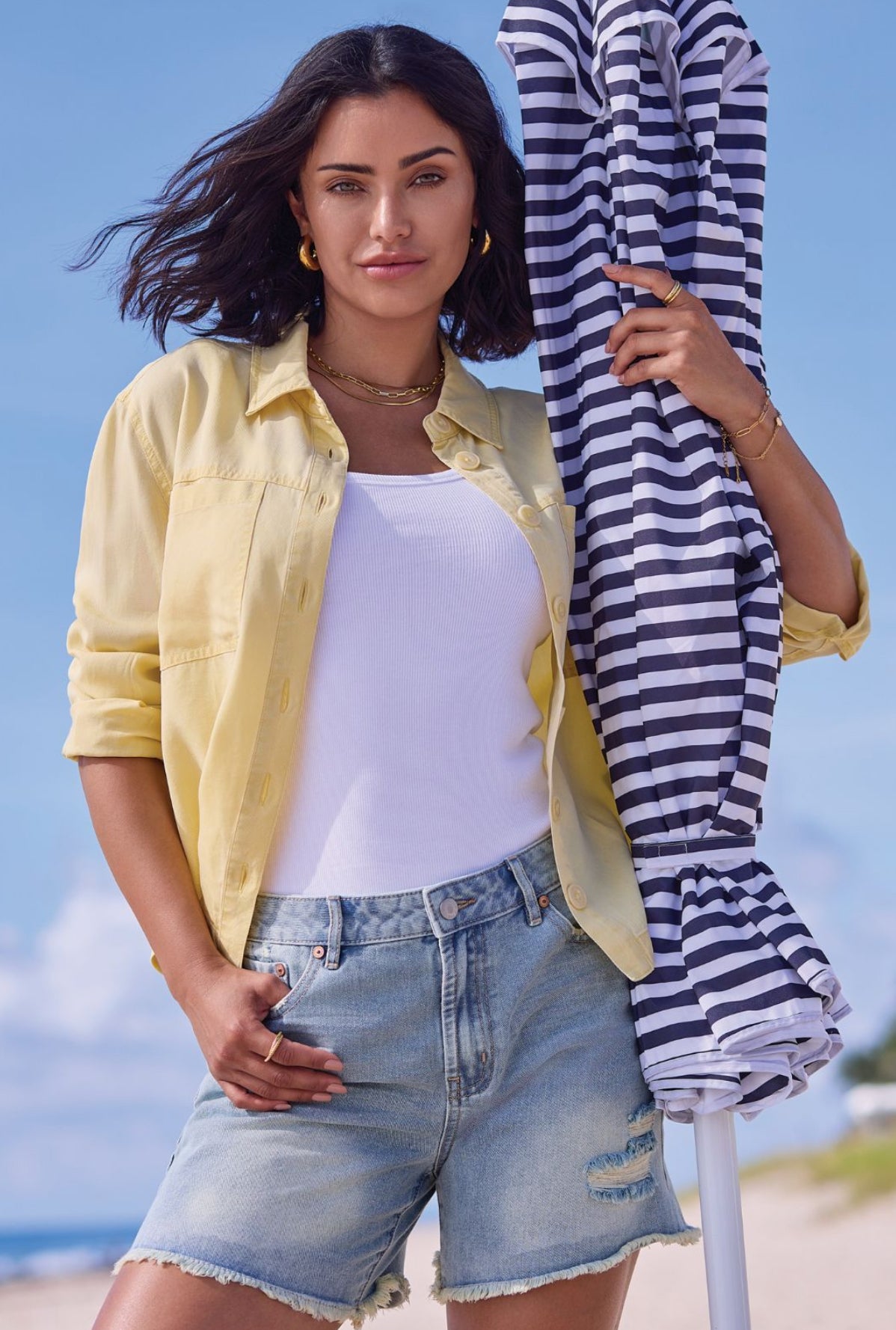 TENCEL CAVALRY TWILL BUTTON FRONT SHIRT