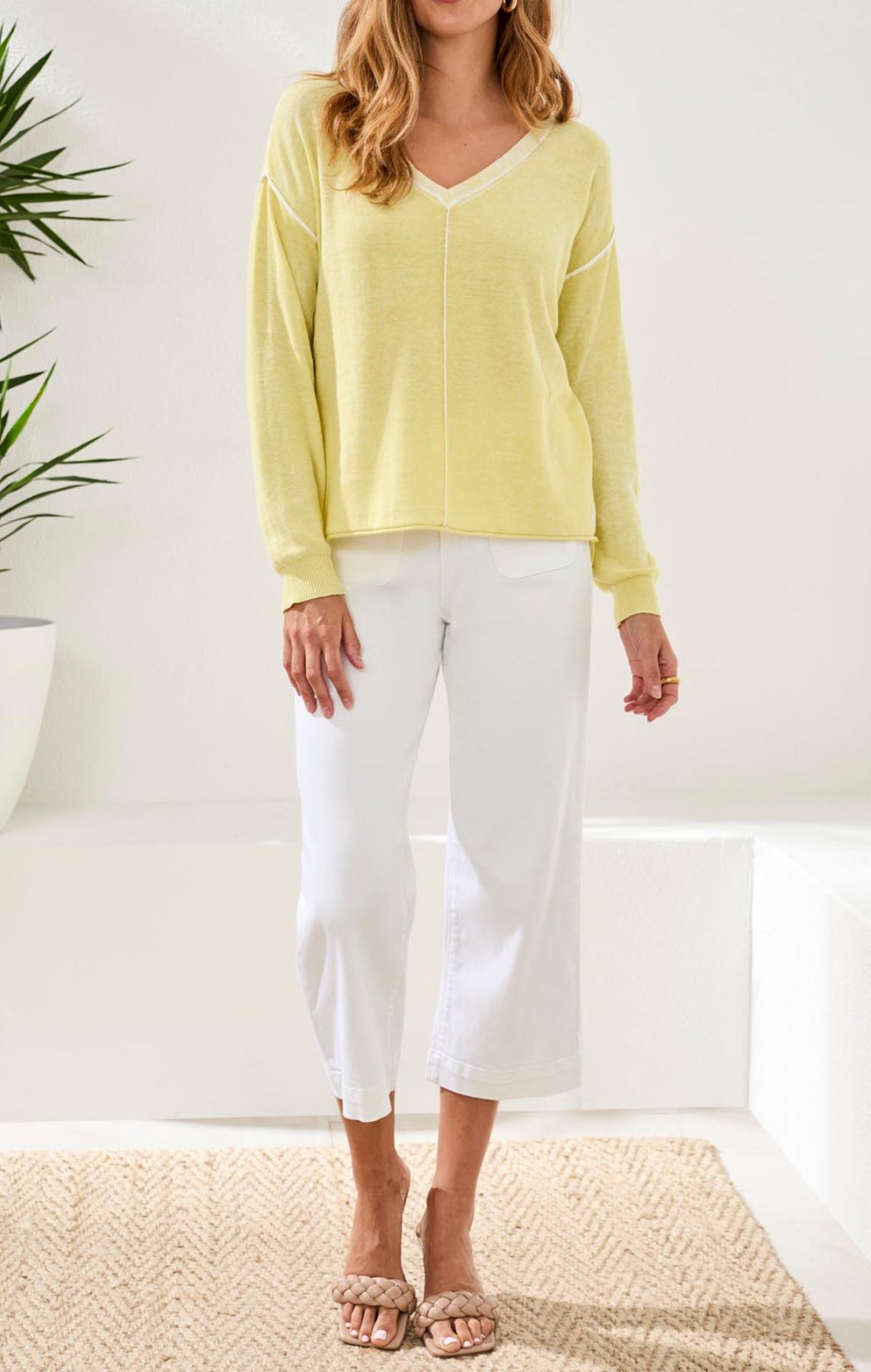 Lightweight Cotton V-Neck Sweater