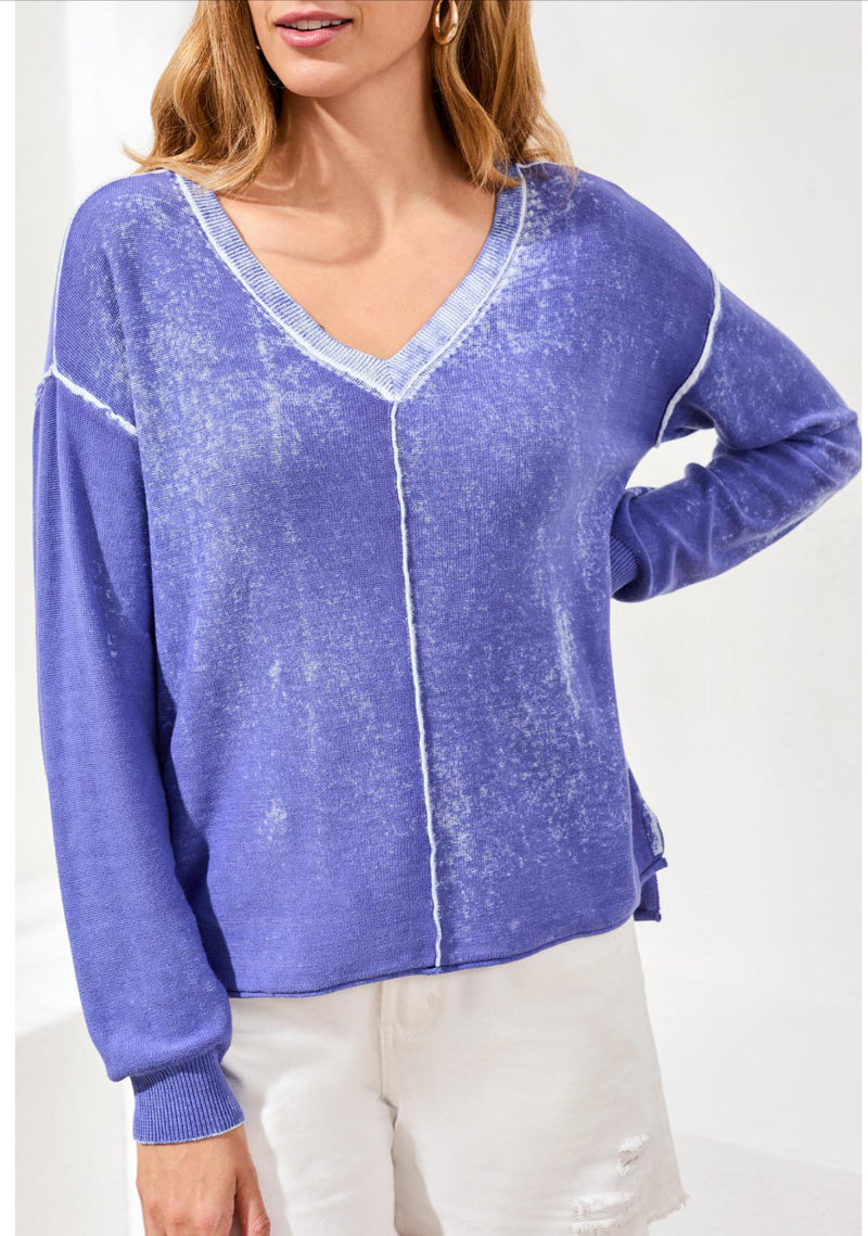 Lightweight Cotton V-Neck Sweater