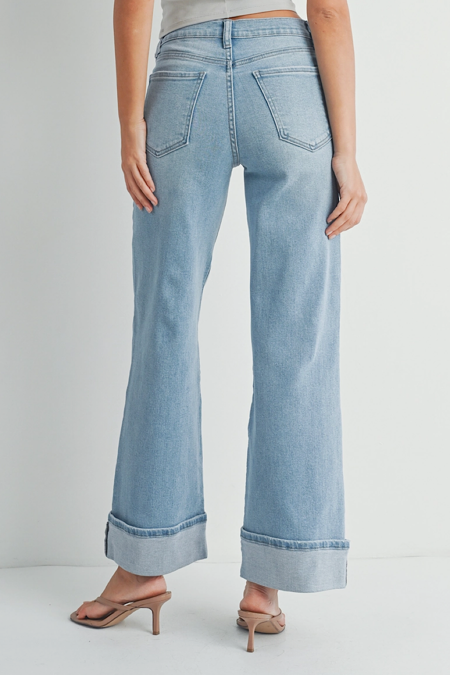 Cuffed Palazzo Jean Pant