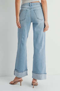 Cuffed Palazzo Jean Pant