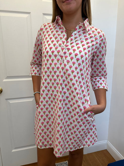 Sconset Block Print Shirt Dress