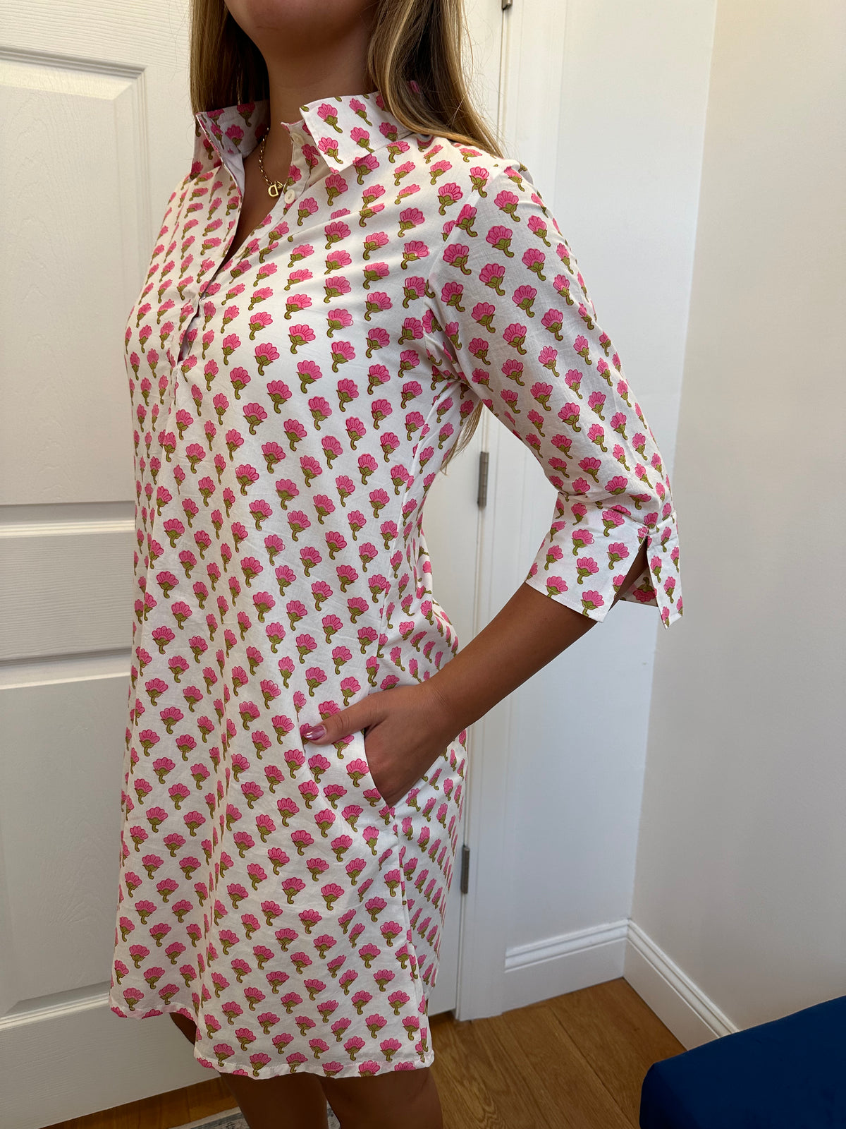 Sconset Block Print Shirt Dress