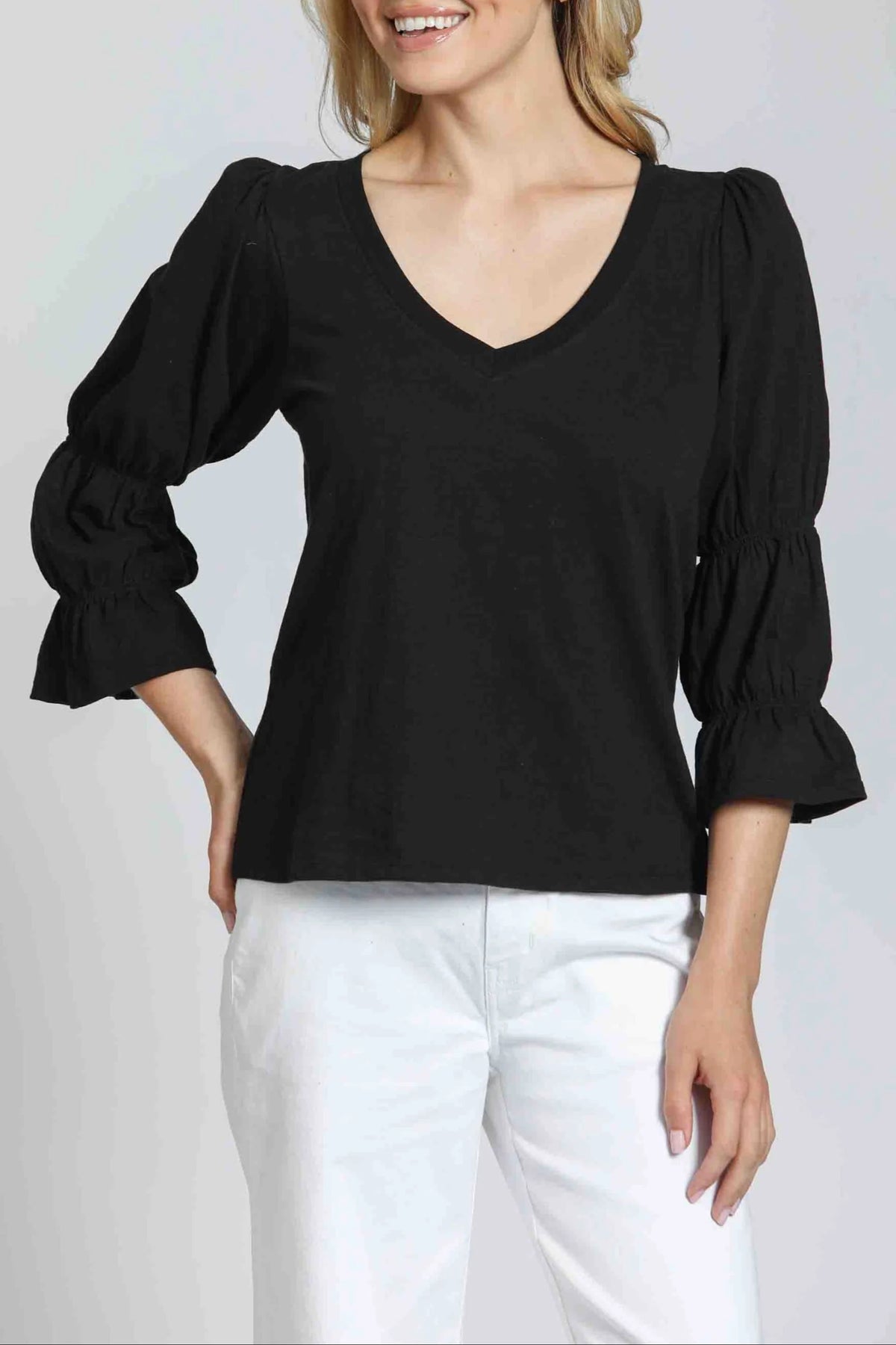 V-Neck Top with Ren Sleeve