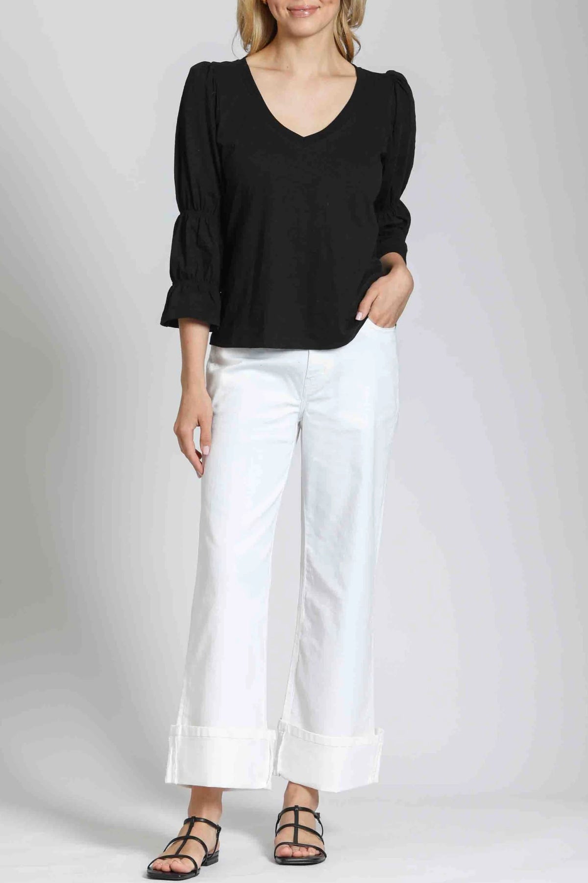 V-Neck Top with Ren Sleeve