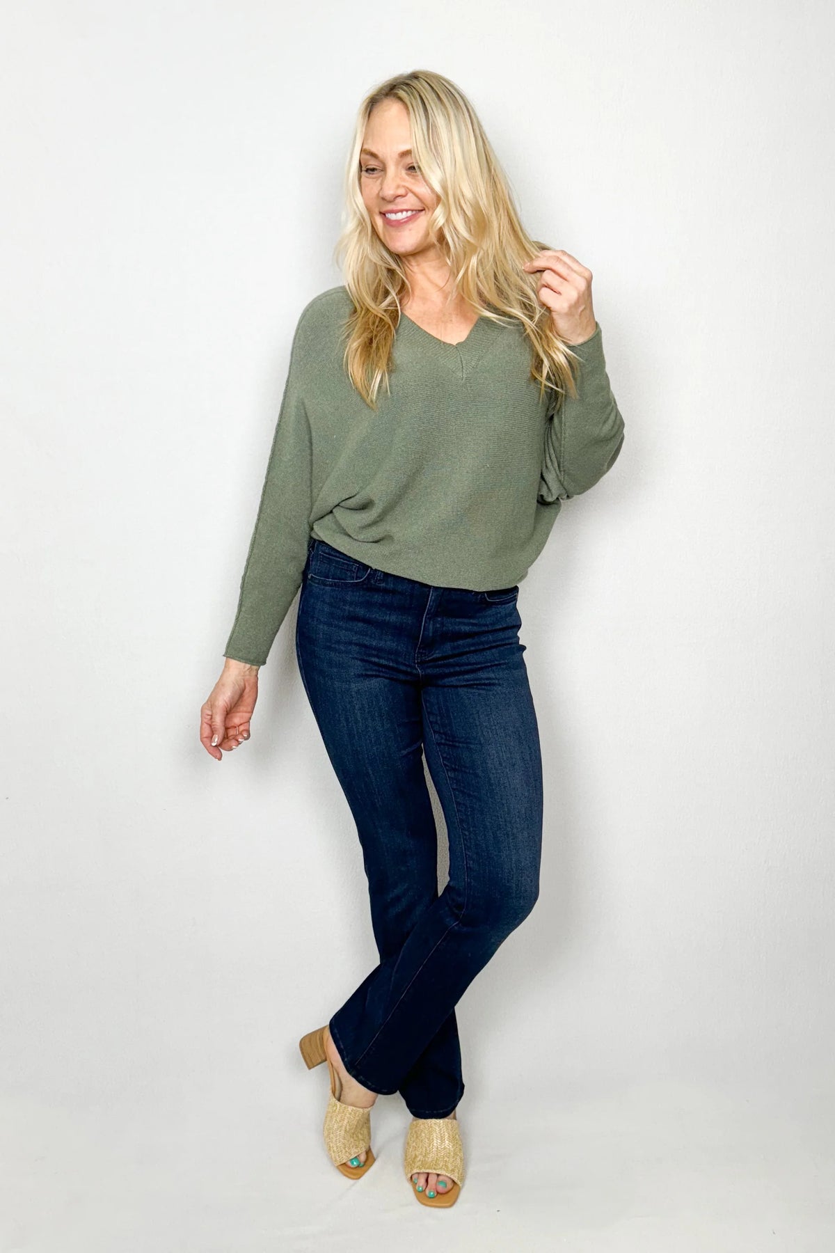 Lenny Double V Neck Batwing Sweater