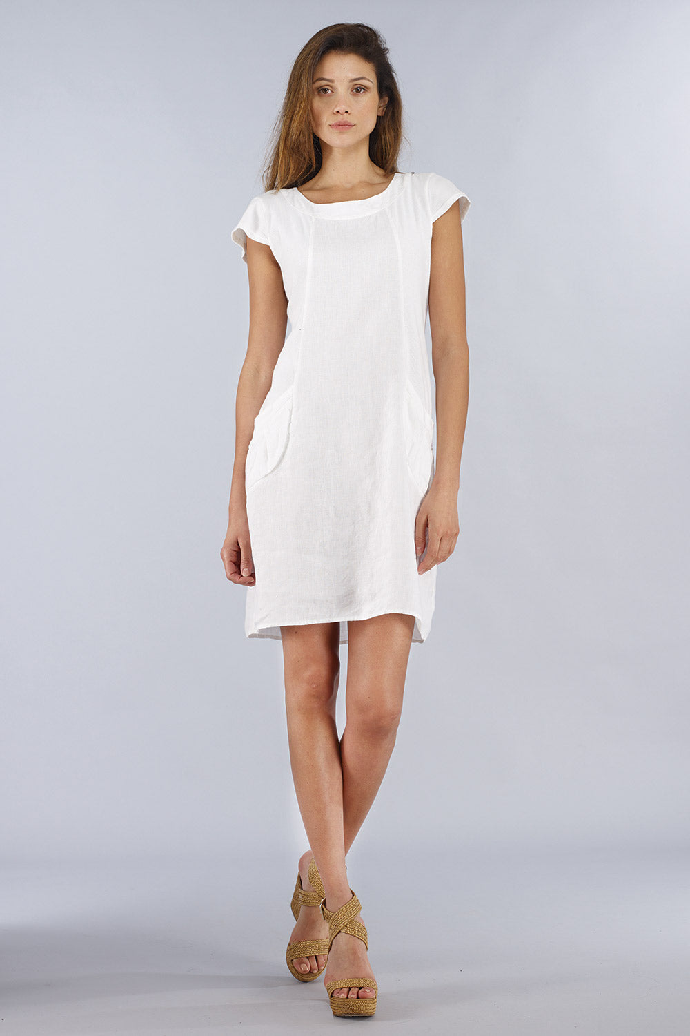Linen/Rib Short Dress