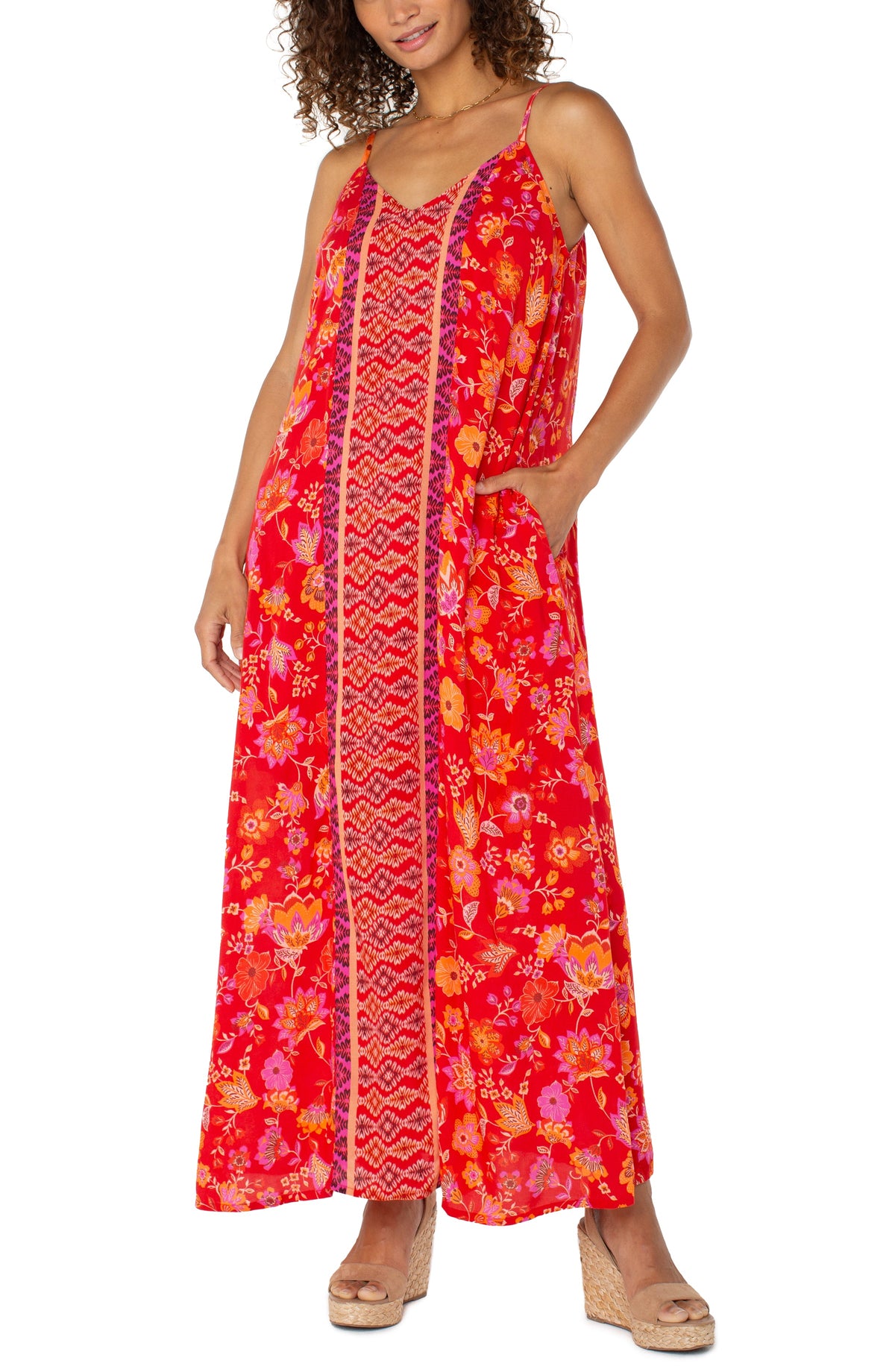 Spaghetti Strap Woven Maxi Dress