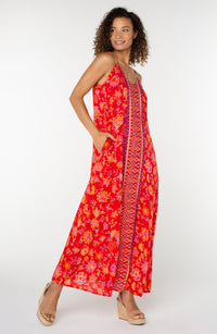 Spaghetti Strap Woven Maxi Dress