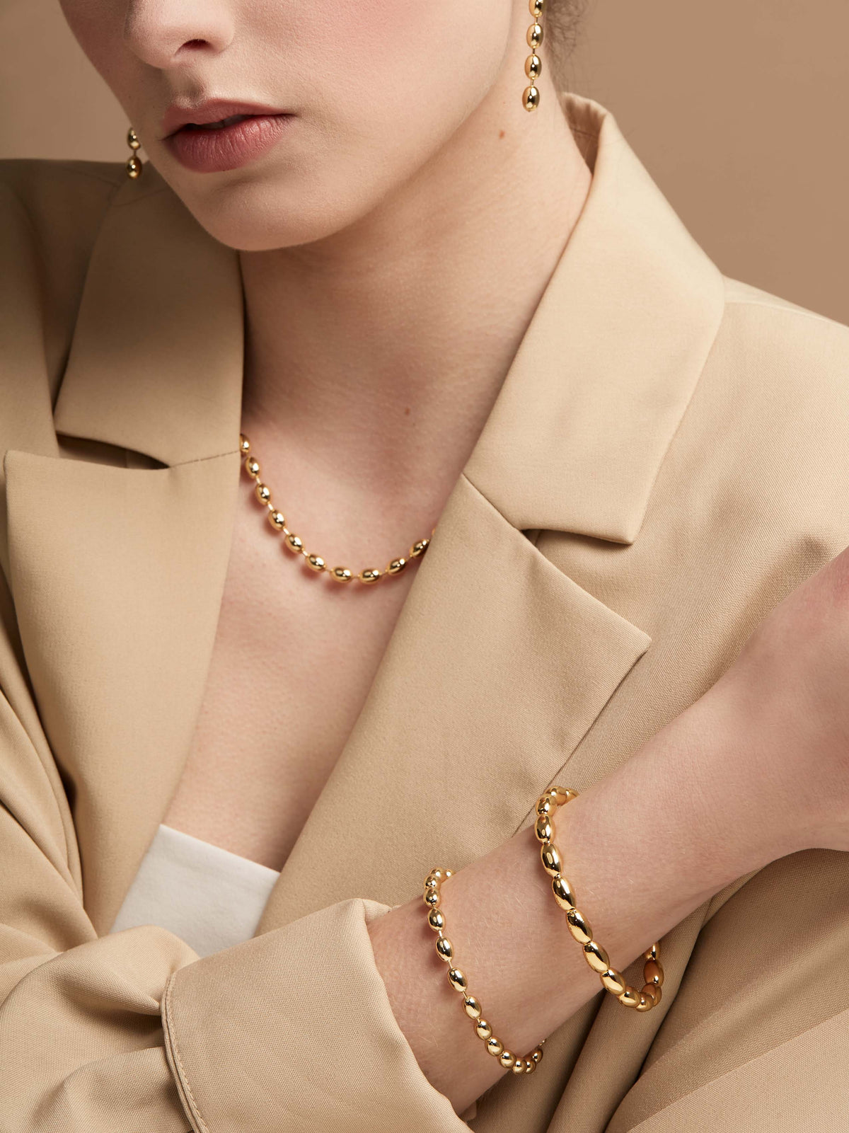 Metal Beaded Magnetic Closure Bracelet