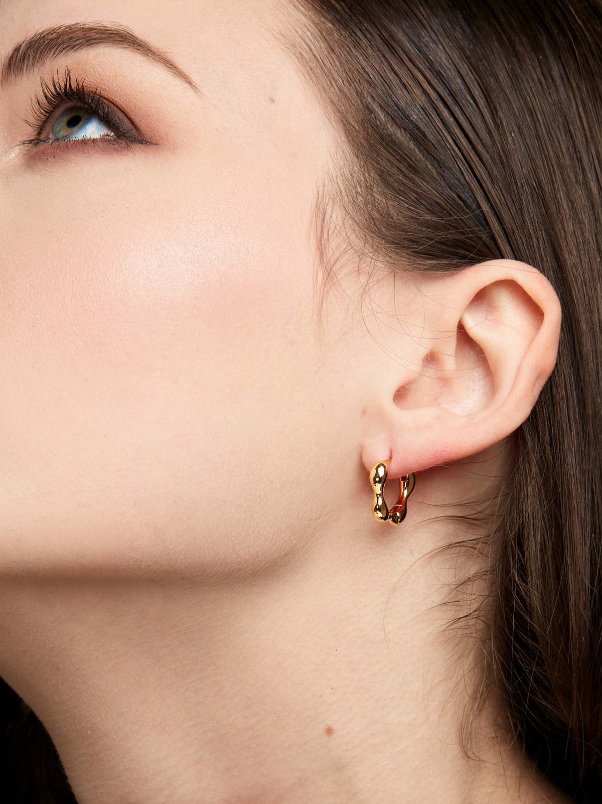 Metal Flower Huggie Earring