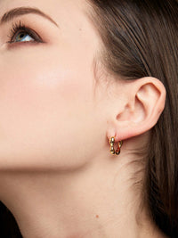 Metal Flower Huggie Earring